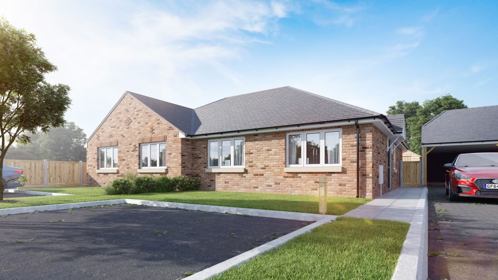 CGI of a new build bungalow at our Churchfields development.