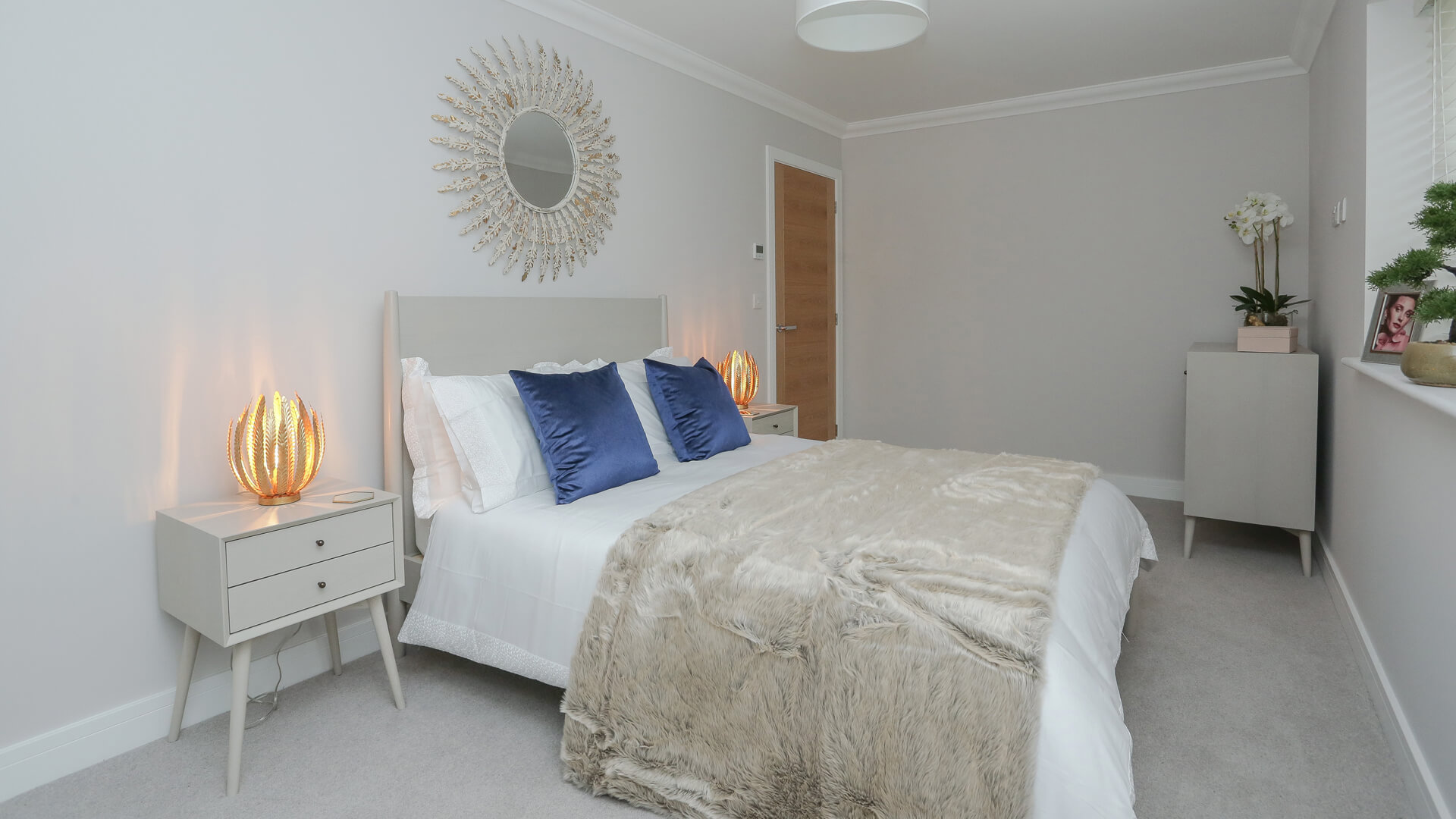 Dressed double master bedroom at Churchfields.