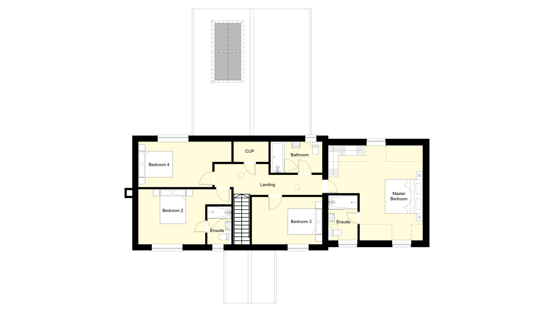 Layout of the first floor at Plot 13 Weavers park.