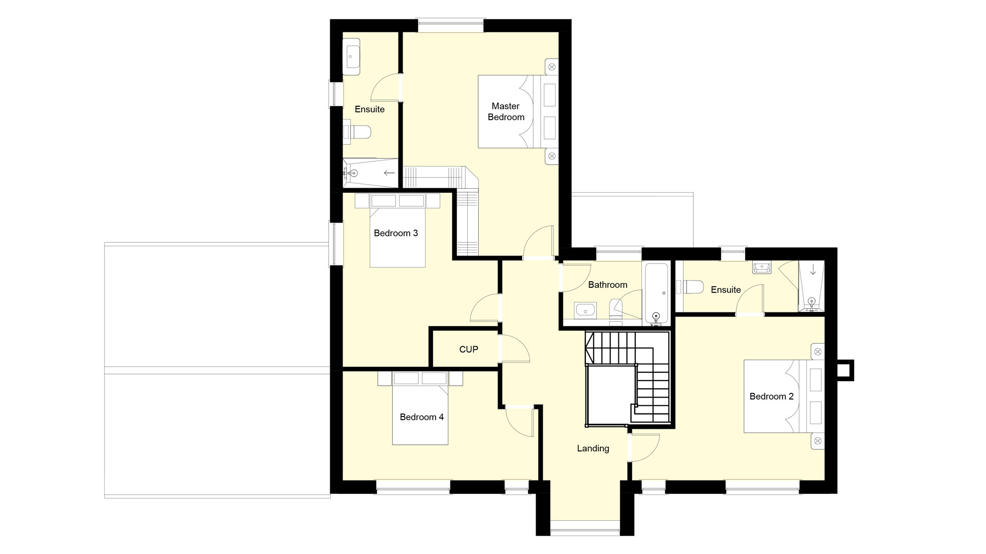 Layout of the first floor at Plot 14 Weavers park.