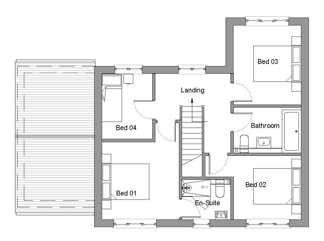 First floor plan plot 12 Langton Gardens