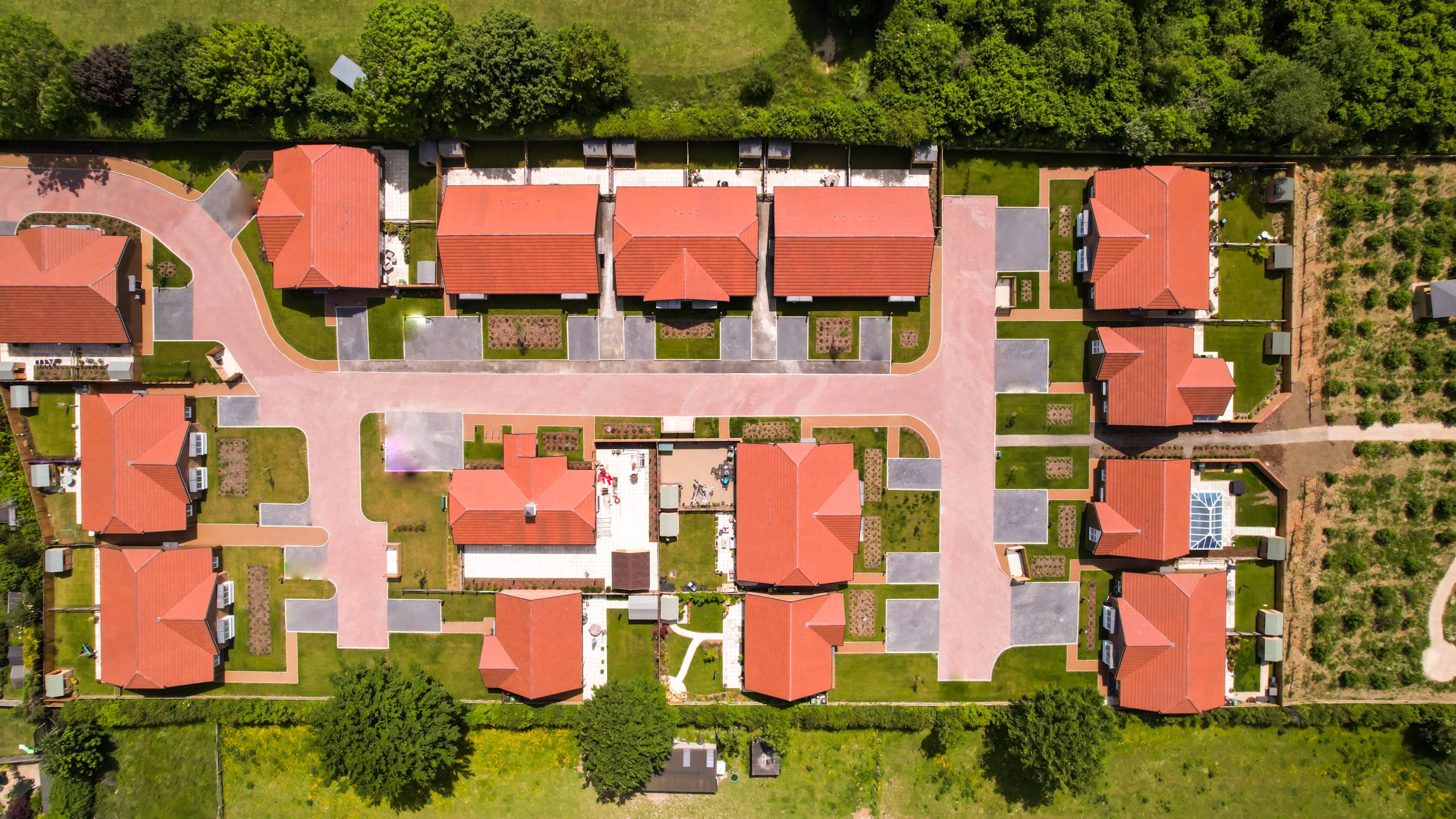 Aerial photo of cobnut park development