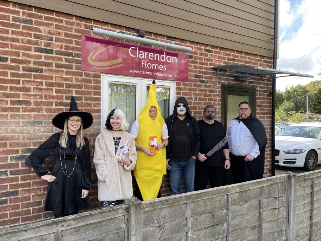 Clarendon staff in Halloween costumes