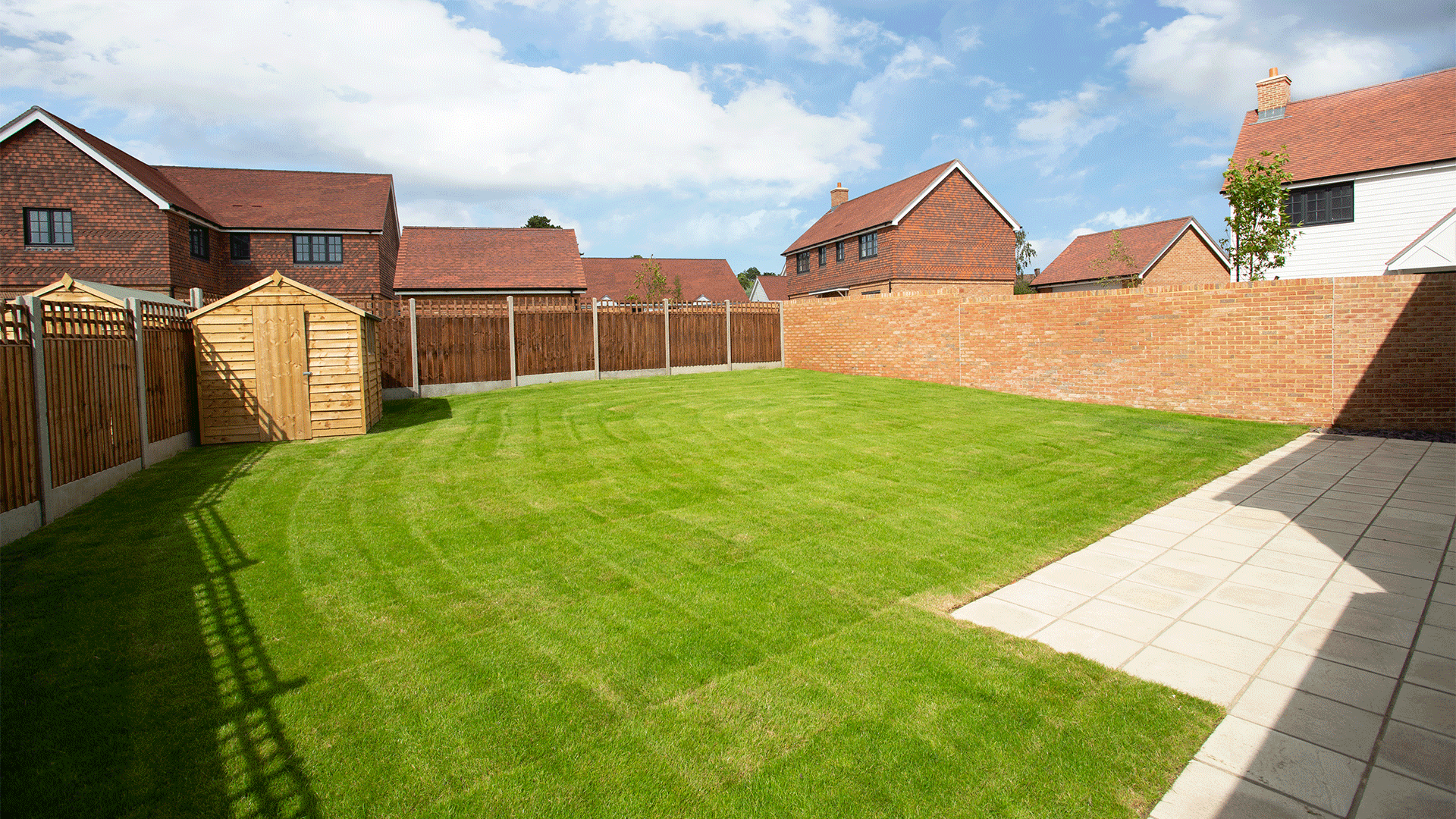 3 bedroom detached house landscaped garden at Miller's Meadow with a shed