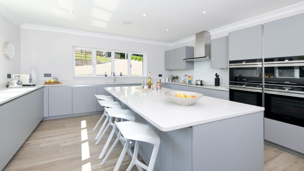 Kitchen and Island at The Gables