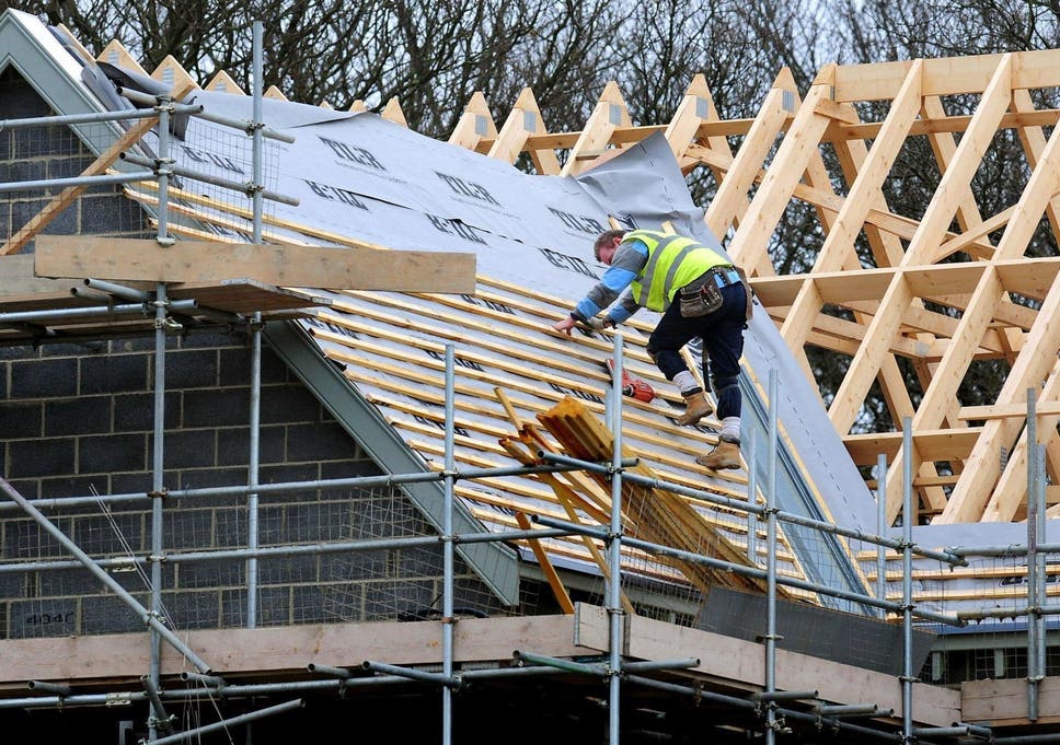 Tiling of roof underway on a Clarendon site.