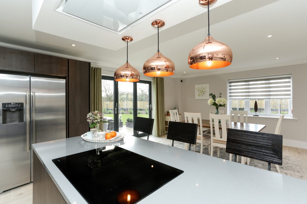 Close up kitchen at plot 8 weavers park.
