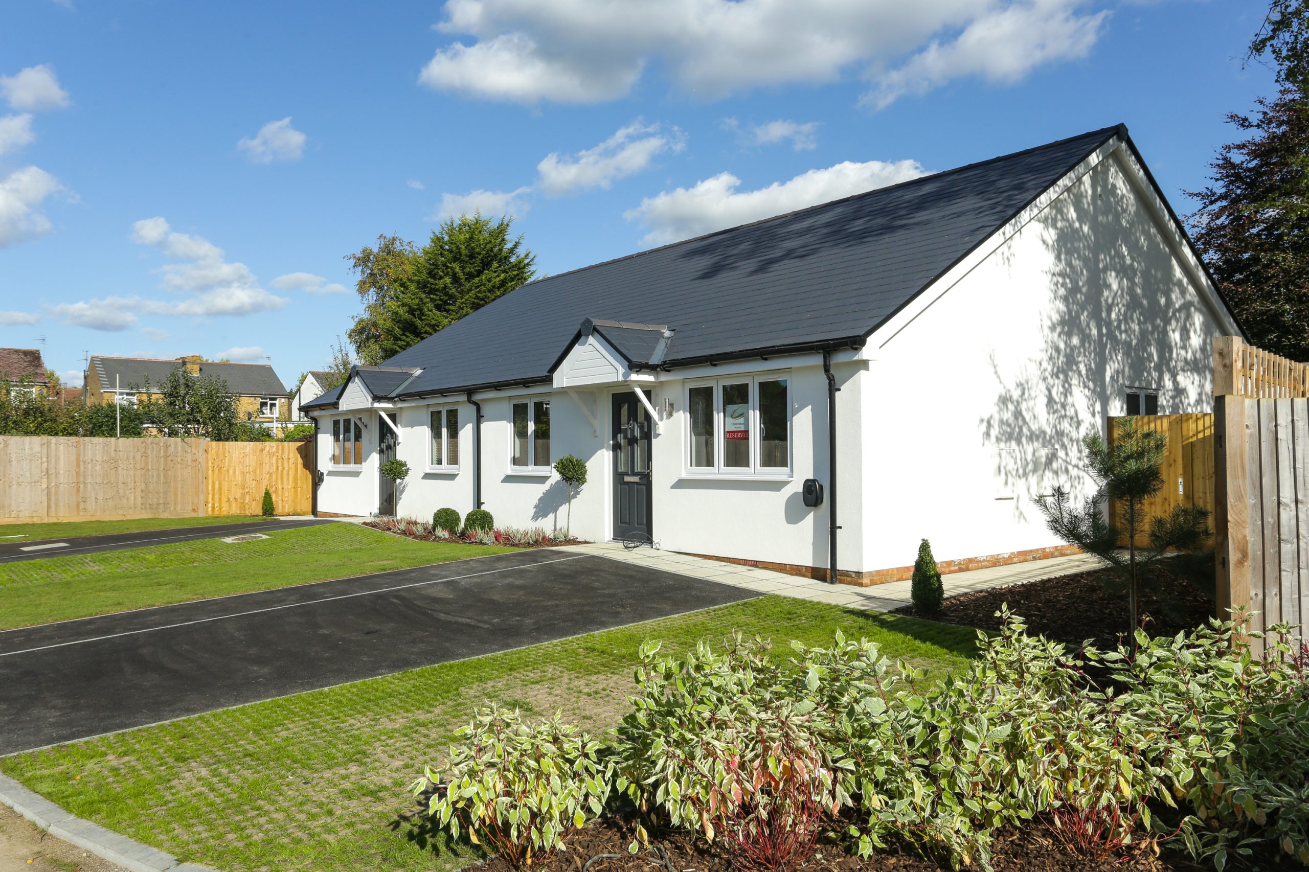 Two new build bungalows at Mulberry Place Phase 2 - side view