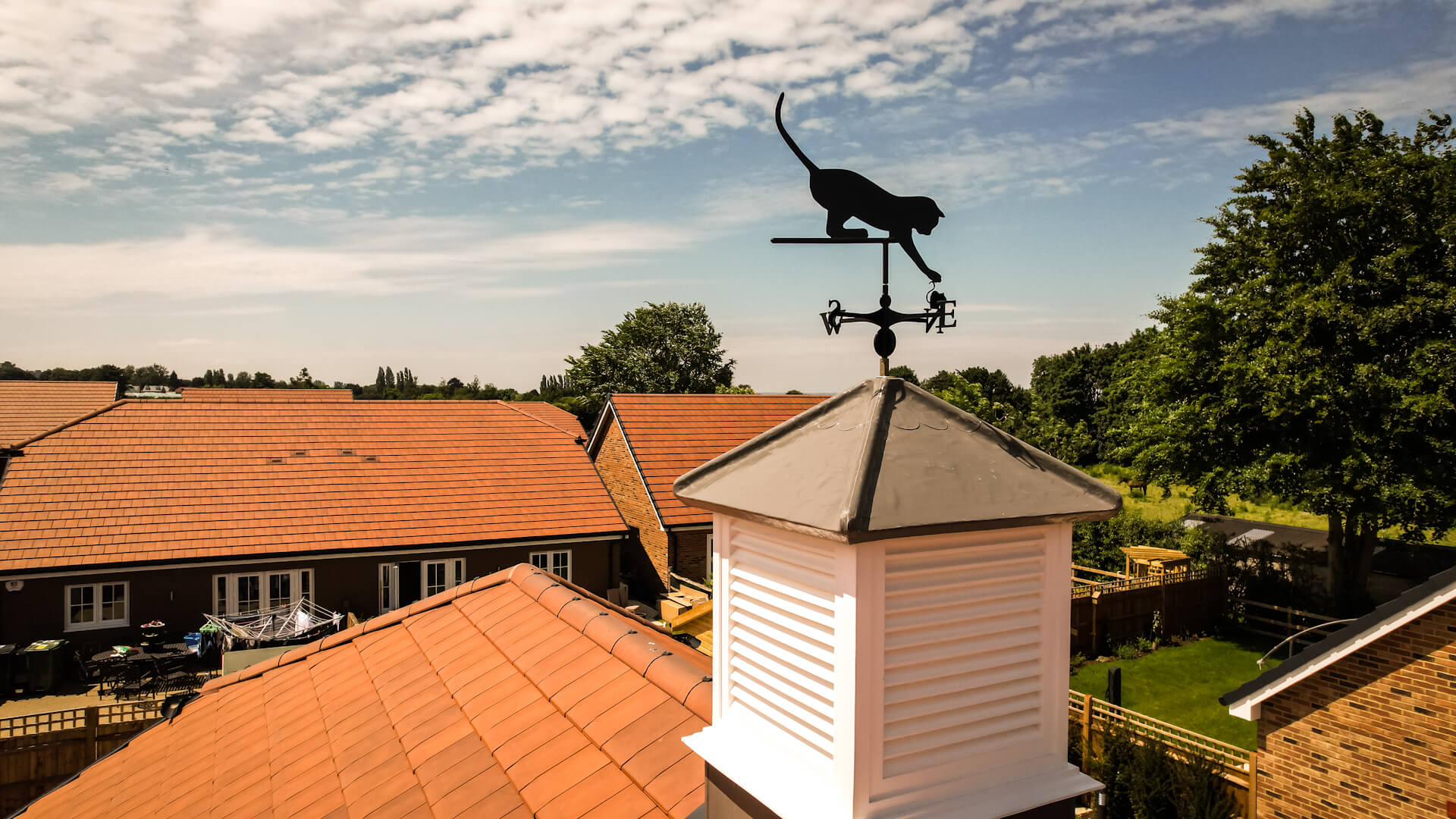 Cat and mouse weathervane at Cobnut Park