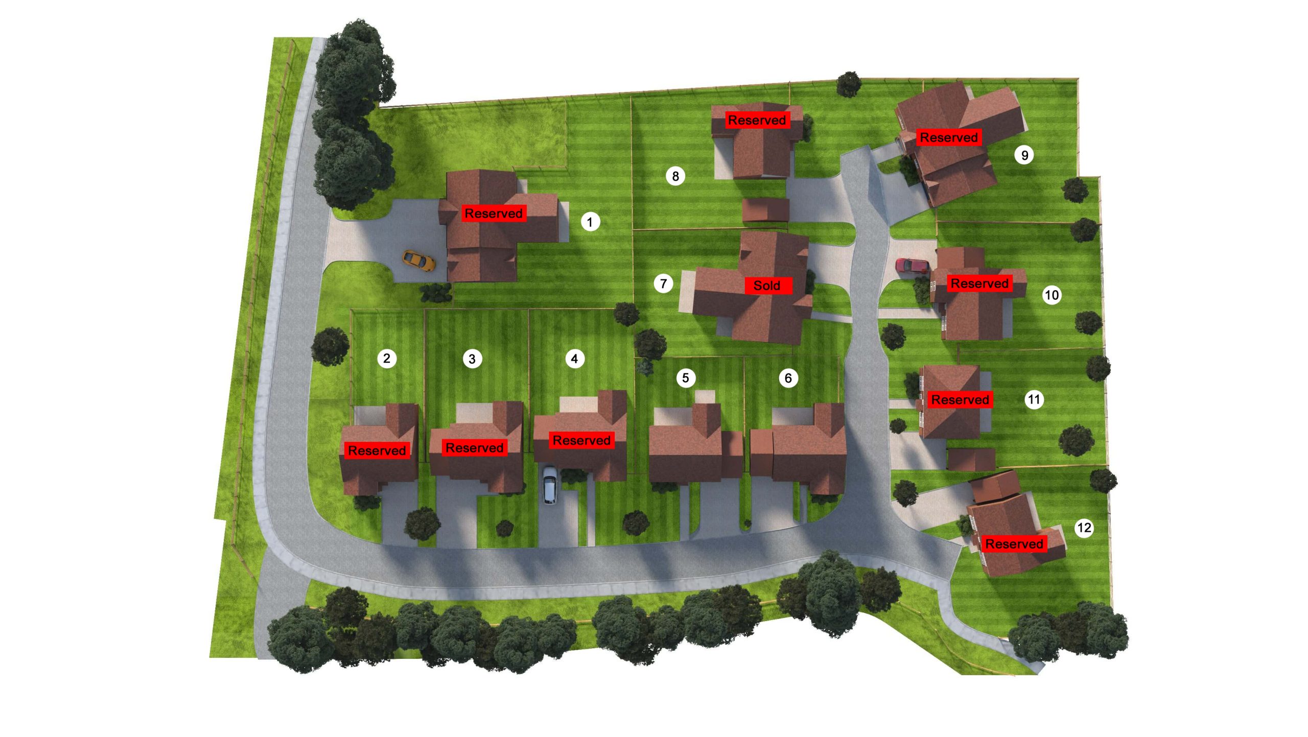 Langton Gardens CGI sitemap showing only 2 plots remain