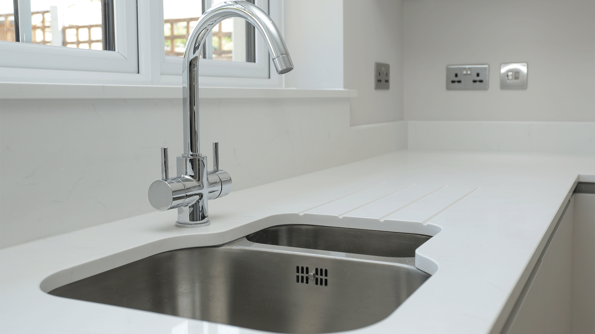 Sink with chrome tap in new build bungalow at Miller's Meadow plot 10