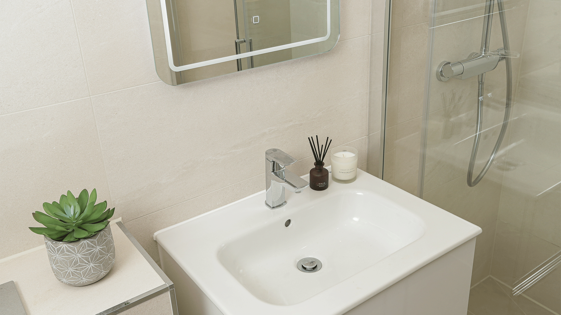 Sink basin in bathroom at Miller's Meadow plot 8