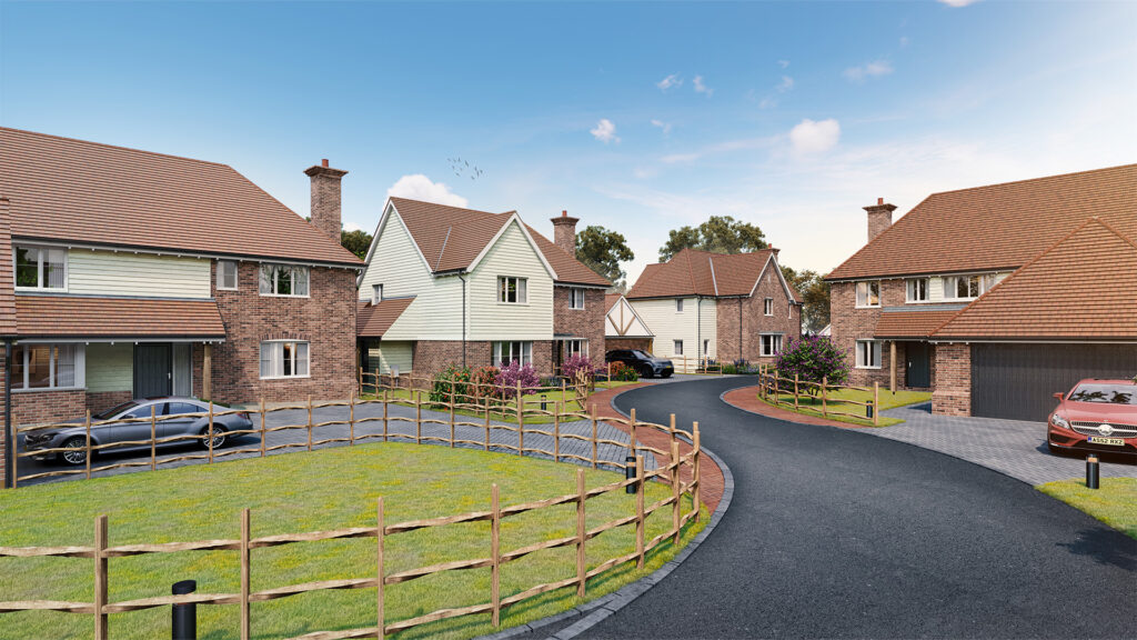 CGI of four new homes in Challock