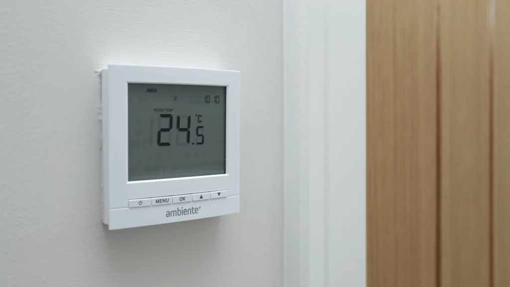 Smart home thermostat at Miller's Meadow plot 11